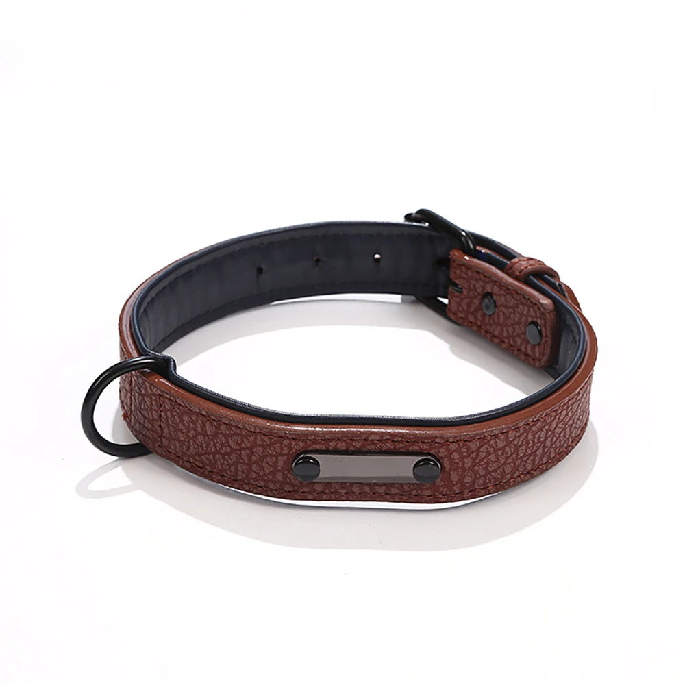 Pet collar dog neck microfiber leather lettering dog collar brand-name collar custom pet supplies
