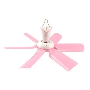 pink ABS material ceiling fan with 6 blades for home use