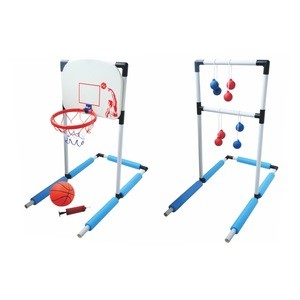 PLASTIC water play equipment basketball set with basketball ladder golf game set with balls  2 in 1