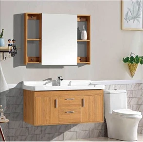 Plywood Bathroom Wall Mounted Cabinet 37&quot; Solid Wood Furniture Bathroom Thailand Vanity