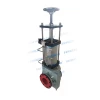 Pneumatic normally open pinch valve with handwheel control device