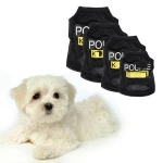 Police Suit Cosplay Dog Clothes Black Elastic Vest Puppy T-Shirt Coat Accessories Apparel Costumes Pet Clothes for Dogs Cats