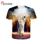 Polyester sublimation new design shirts striped print men's t shirt