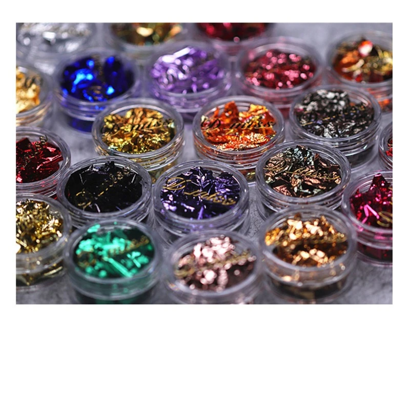 Popular 3D Nail foil gold silver rose gold bronze smoked color nail Glitter Art Decoration