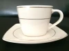 porcelain bulk tea cup and saucer sets with gold line
