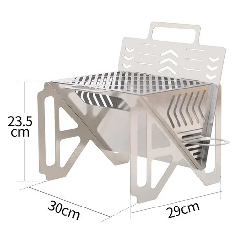 Portable Food grade stainless steel 304 Folding BBQ Grill L Size Camping Stove Picnic Accessories