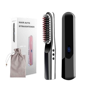 Portable Mini Electrical LCD Hair Brush Straightening  Hair Brush care set