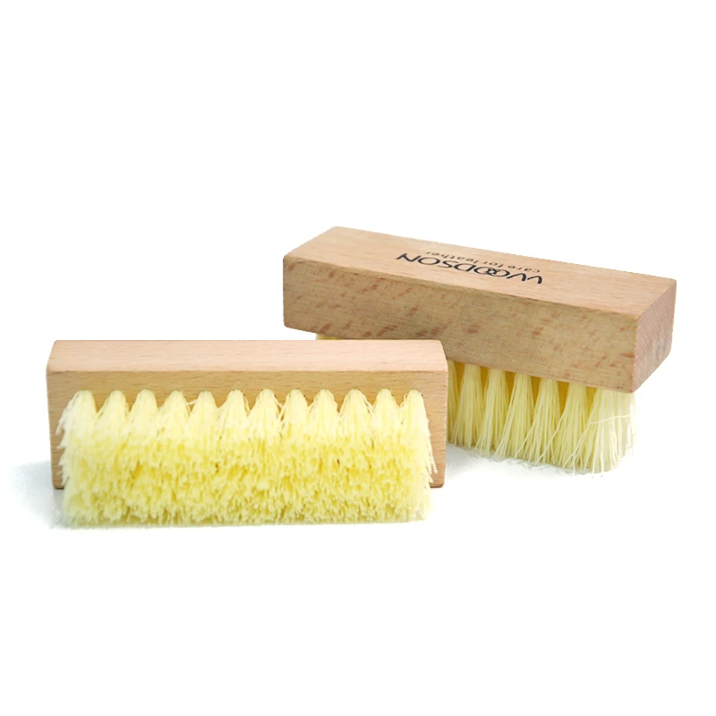 PP hair polishing brush plastic hair cleaning brush with Wood handle shoe cleaning brush