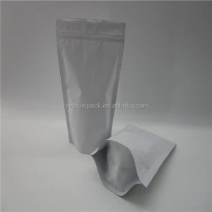 Premium coffee tea pouches with ziplock stand up resealable matte white aluminum foil bag