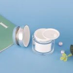Private Custom Luxury Round Shape Empty Acrylic Empty 30g 50g Cream Cosmetic Jar With Silver Cap