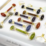 Private label Face roller anti aging jade roller clear quartz / rouleau de massage facial jade