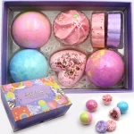 Private Label OEM Luxury Natural Organic Vegan  Aromatherapy Fizzies Holiday Mini Big Rainbow Kid Bath Bombs Gift Set Of 12
