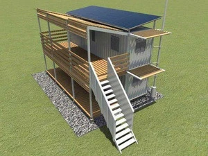 Professional Production converted shipping container green glass house building