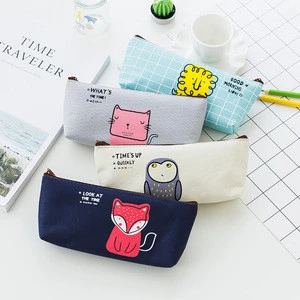 Promotional Cheap Logo Printing Custom lovely colorful Canvas Stationery Pencil Bag