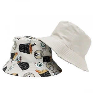 Promotional custom made fashion new design Double-sided fisherman hat womens bucket hat