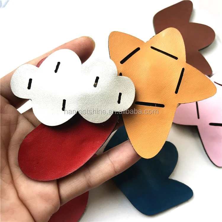 PU Leather Korea Hair Clip for Kids,Crown Heart Star Hairgrips for Baby