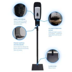Public places auto sensor touchless hand sanitizer soap dispenser floor stand with billboard