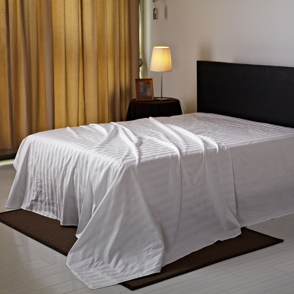 Buy Pure Cotton 300tc White Hotel Bed Linen Jacquard Hotel Flat Sheets ...