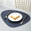 PVC leather irregular place mat settings heat resistant luxury dining table placemat