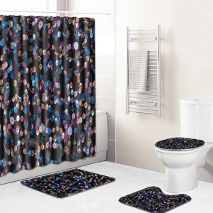 QiaoZe shower curtain in stock shower curtain with bath rug sets 3d shower curtain