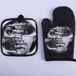 Quilted Cotton Lining Heat Resistant Kitchen Glove Long Oven Mitts Quilted Liner Oversize Mittens