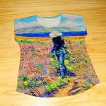 Reactive digital printing women cotton custom t shirt