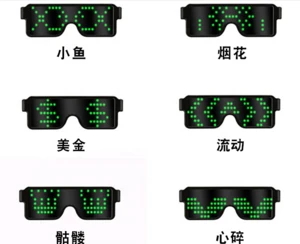 Rechargeable Christmas Bar Party Glasses Blinds Dynamic APP Luminous Glasses USB  Bluetooth Luminous Glasses