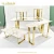 rectangular faux marble stone Meridian Cameron Gold Dining Table