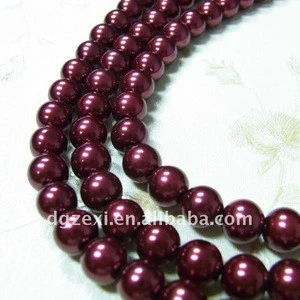 red dyed pearl loose beads