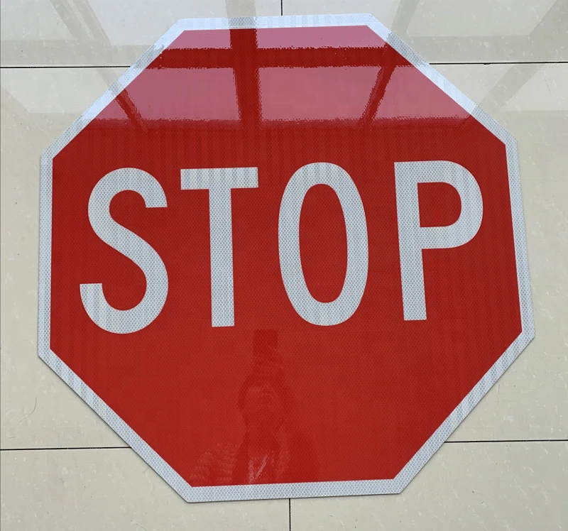 Reflective safety traffic stop signs