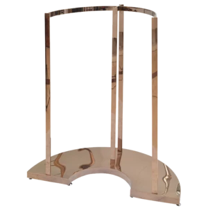 Retail Rose Gold Store Half Round Display Rack Clothing Stand