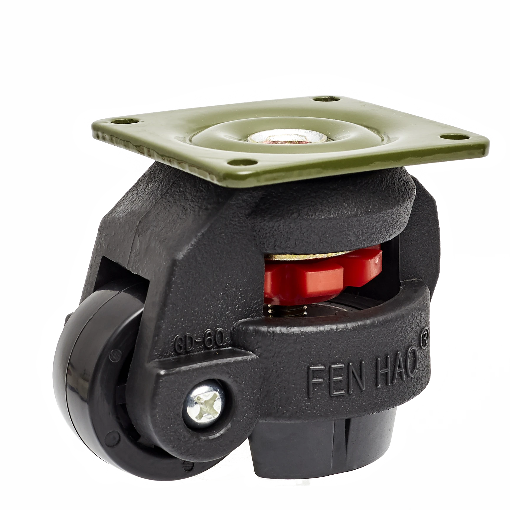 retractable machine equipment moving leveling casters threaded stem mounted with nylon caster wheel