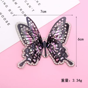 Rhinestone 3D butterfly non-woven DIY accessories Colorful butterfly cloth garment accessories