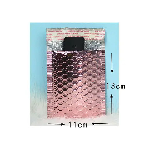 Rose Gold Metallic Foil Colored Holographic Shipping Packing Wrap Envelope Custom Mailing Bubble Courier Bubble Mailer Bags