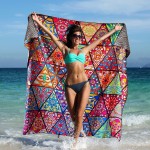 RPET Plastic Bottle Fiber Sand Free Large Recycled Microfiber Beach Towels with Logo Custom Print