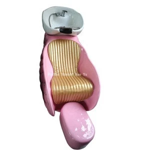 SC45  pink shampoo chair with gold bowl