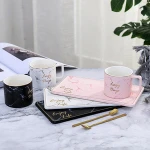 Seaygift couple dinnerware set afternoon tea ceramic espresso coffee cup and dessert saucer mug gift set