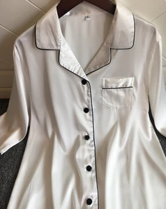 sexy silk night pajamas,women silk sleepwear satin summer hot sale Nightshirt