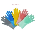 Silicone Microfiber Pot Washing Utensils Dishes Washing  Kitchen Hand Silicone Gloves With Scrubbers