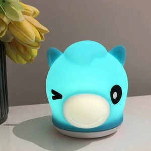 silicone night lamp for Kids USB Desk LED baby kid night light 7 colors flashing USB chargeable cute design cactus shape silicon