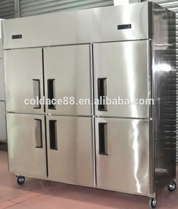 Six Doors Upright Refrigerator Commercial/ 1600L kitchen storage freezer