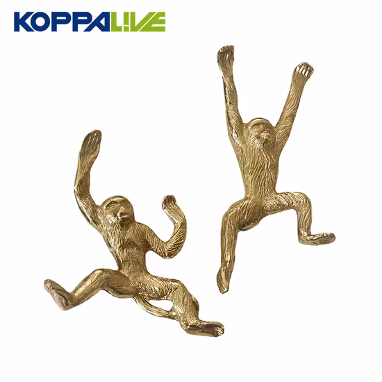 Monkey Brass Unique Animal Cabinet Knobs Golden Drawer Pull Decorative Closet Knob