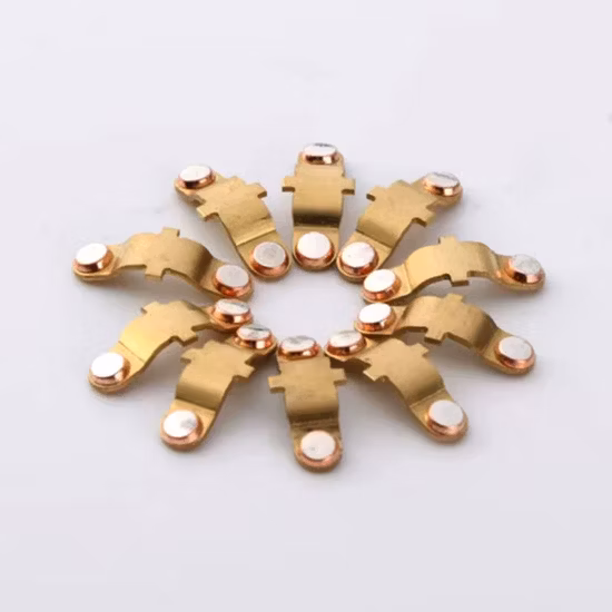 Silver Copper Metal Brass Electrical Sockets Contact Switch Part with Terminal Brass Contact Part