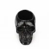 Spooky Skull Pen Holder Figurine Black Skull Head Stationery Holder