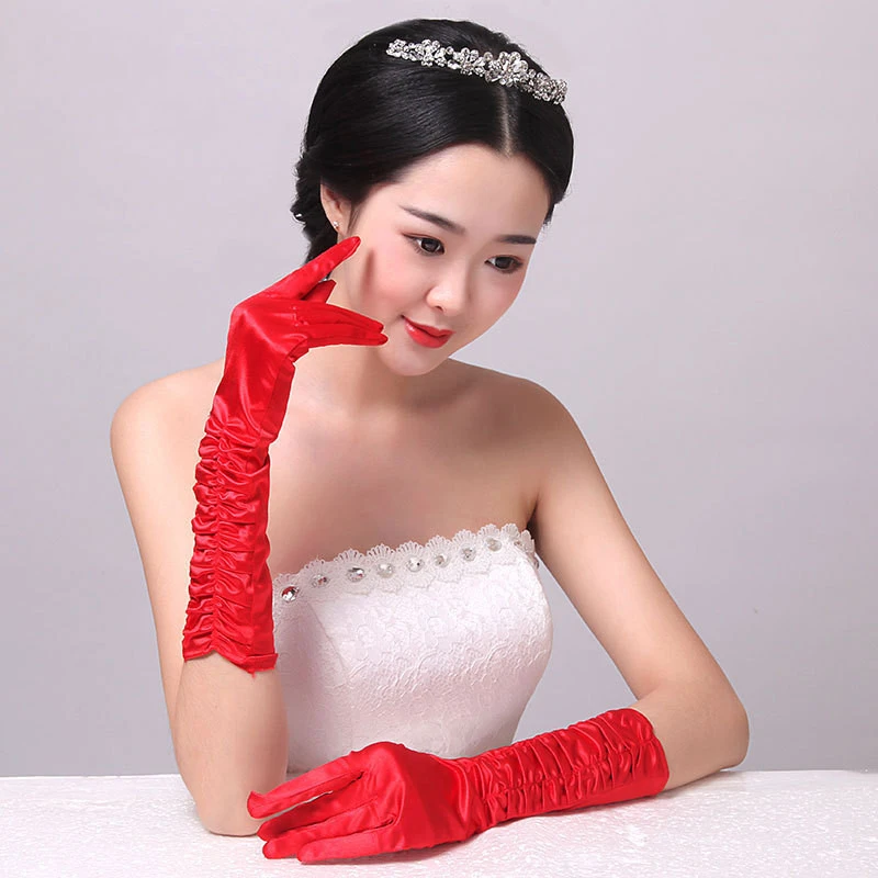 ST-0052  Hot sale high quality cheap women wedding gloves bridal dress party