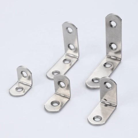 Stainless steel L-shaped right-angle corner furniture connector bathroom thickened partition fixed bracket with screws