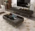 Import stainless steel leg marble top coffee table wooden set modern design living room furniture from China