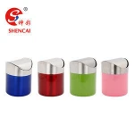 Stainless steel mini desktop trash can/table dustbin/ waste bin with swing lid