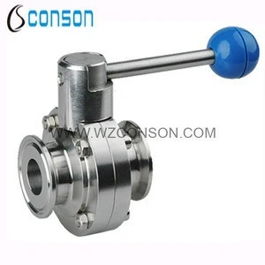 Stainless steel sanitary butterfly valve 316l