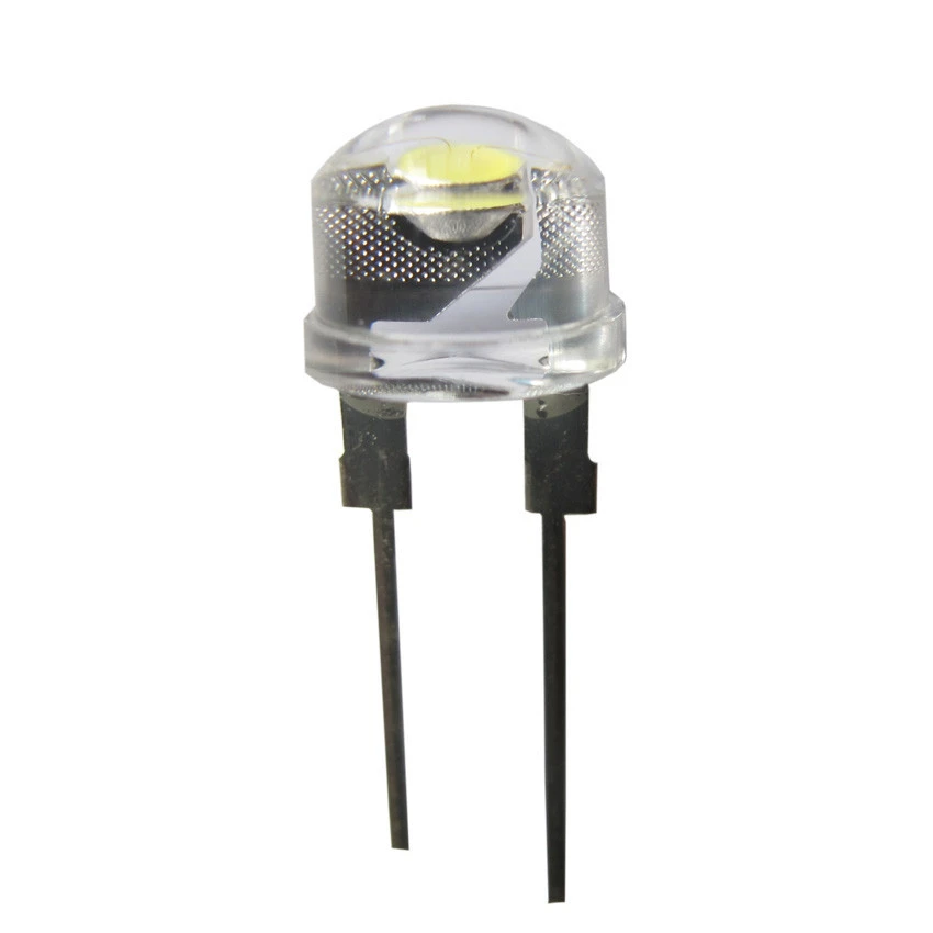 straw hat 8mm 0.5w white color through hole led light emitting diode 05W08EW6C